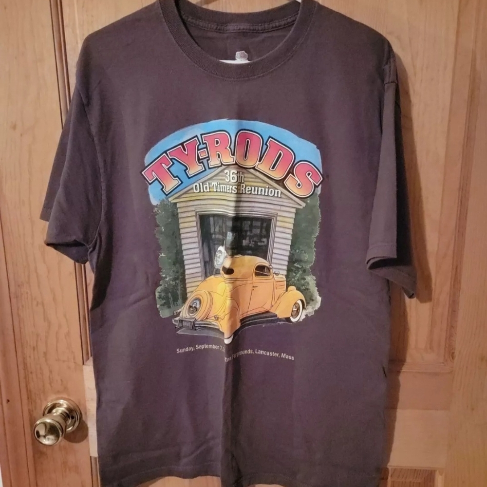 Vintage TY-Rods 36th Old Timers Reunion 2008 Mass T Shirt Mens L  Classic Cars